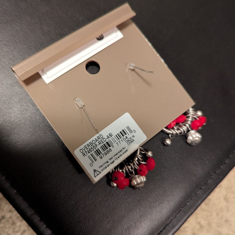 Ruby Rd. Silver and Red Dangle Earrings - Picture 3 of 3
